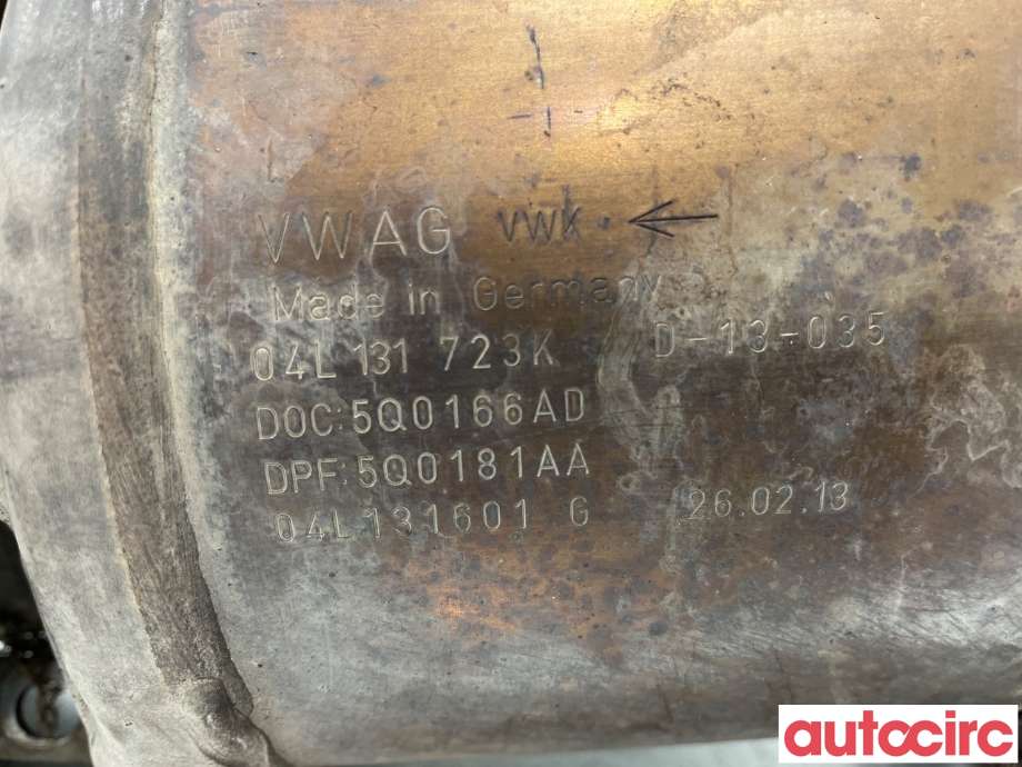 Partikkelfilter til Audi A3 2012-2016 (Type III, Fase 1)  (AUDI|04L131606EX||04L131723K)