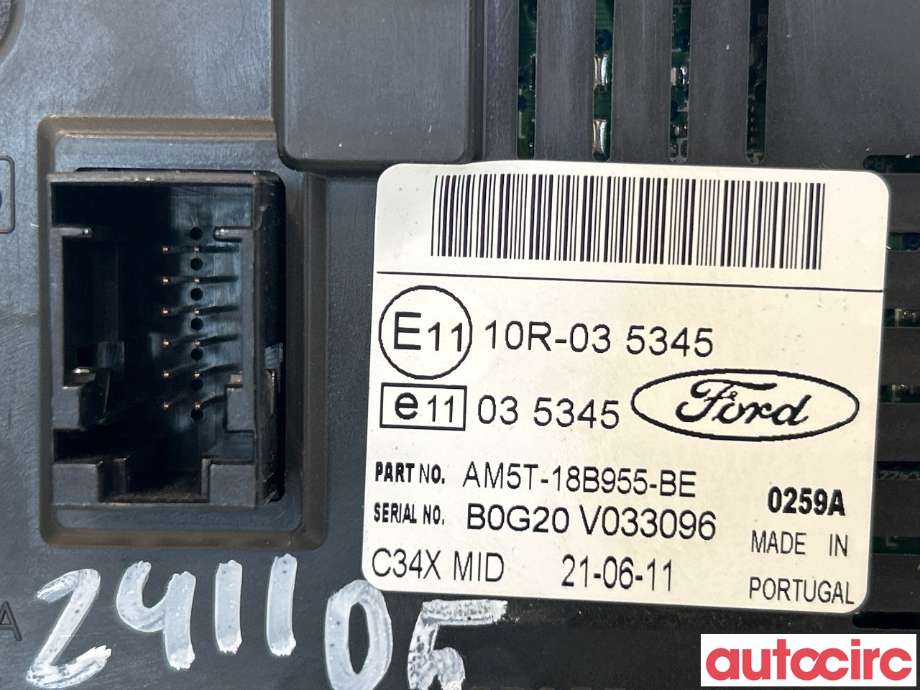 Multimedia display (MCU - Media Controller Unit) til Ford Focus 2011-2014 (Type III, Fase 1)  (FORD|1940785||AM5T-18B955-BE)