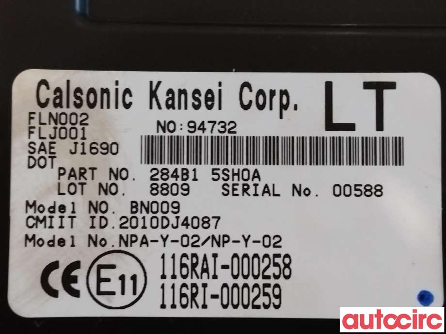 Styreenhet comfort (BCM) til Nissan Leaf 2018-->> (Type II)  (NISSAN|284B15SH1B|284B15SH0A)