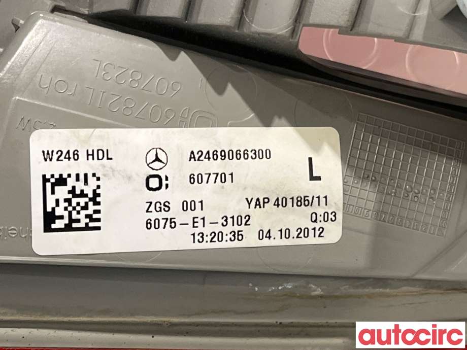 Baklykt venstre indre til Mercedes B-Klasse 2011-2018 (W246) (W246) (MERCEDES|A2469066300)