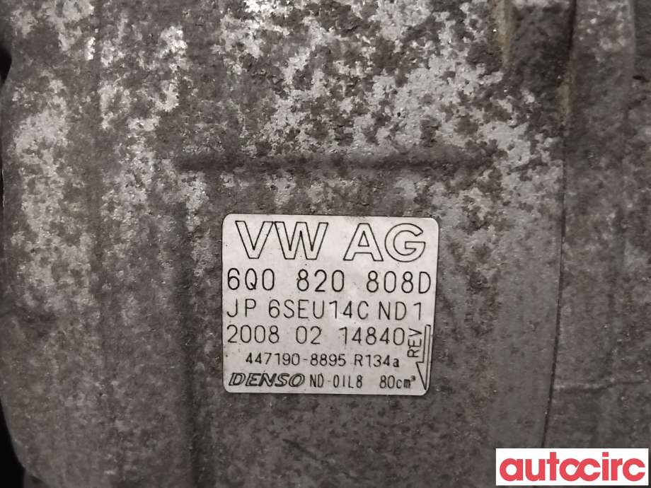 Aircondition kompressor til Škoda Fabia 2007-2010 (Type II, Fase 1)  (SKODA|6Q0820808FX|447190-8895|6Q0820808D)