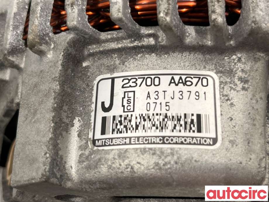Dynamo til Subaru Forester 2008-2013 (Type III)  (SUBARU|23700AA670|A3TJ3791)
