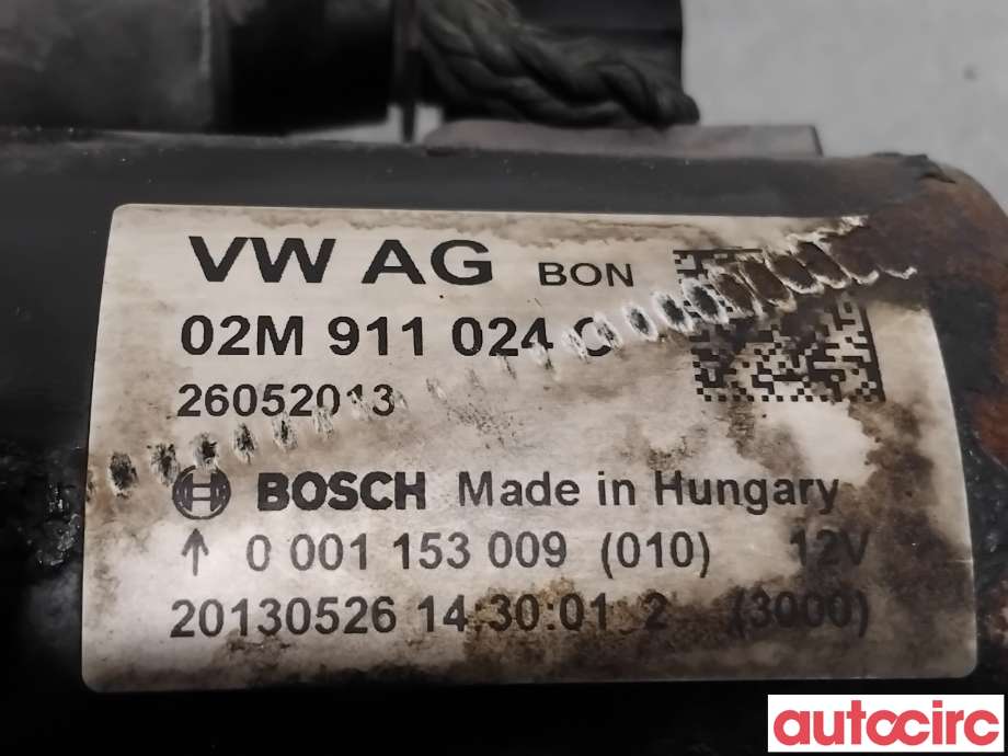 Starter diesel til VW Transporter / Caravelle 2009-2015 (Fase 2) (T5) (T5) (VOLKSWAGEN|02M911024CX|0001153009|02M911024C)