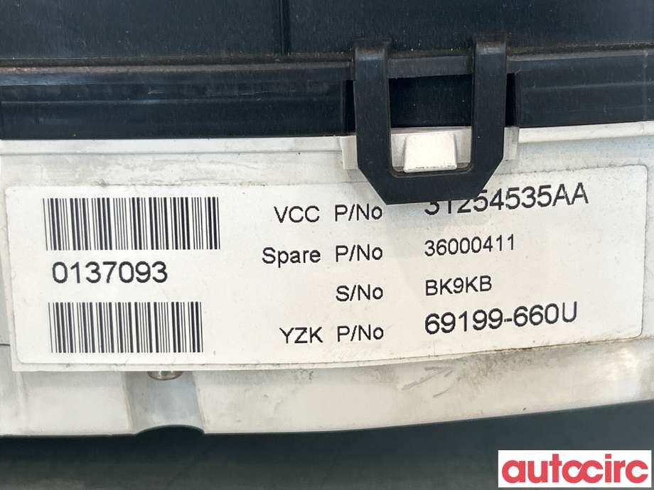 Instrumentpanel til Volvo XC70 2008-2013 (Type II, Fase 1)  (VOLVO|36002195|36000411)