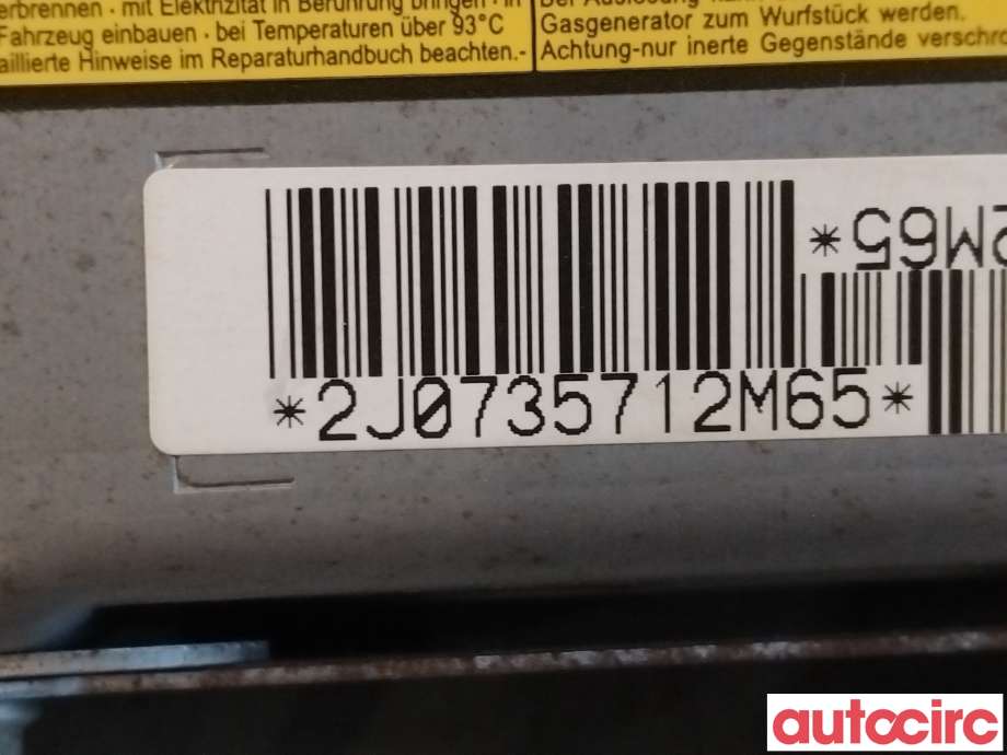 Airbag kne til Toyota Avensis 2009-2015 (Type III, Fase 1)  (TOYOTA|7390005030C0||2J0735712M65)