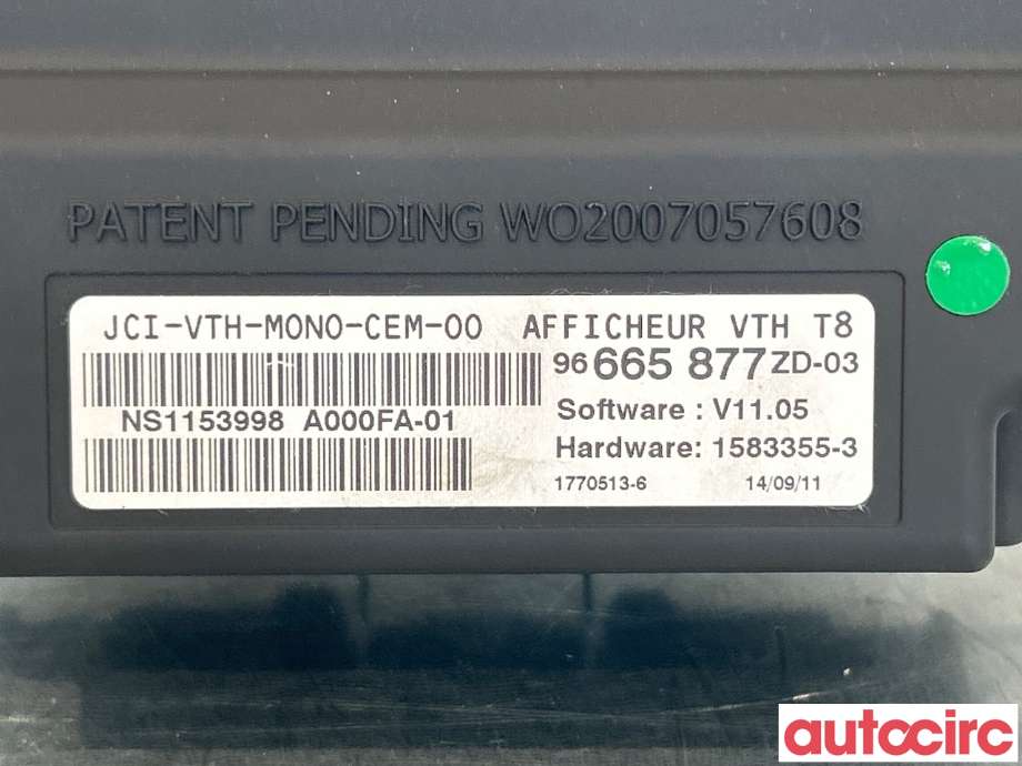Instrumentpanel til Peugeot 3008 2009-2016 (Type I)  (PEUGEOT|6593K2|96665877ZD)