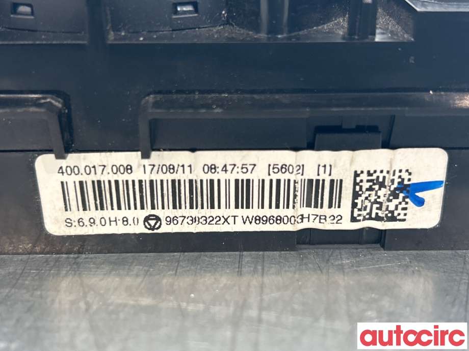 Varmeapparat betjening til Peugeot 3008 2009-2016 (Type I)  (PEUGEOT|6452Y3|96738322XT)