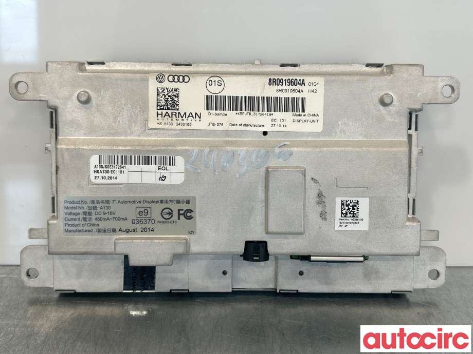 Instrument kjørecomputer til Audi A4 2007-2014 (Type IV) (B8) (B8) (AUDI|8R0919604A)