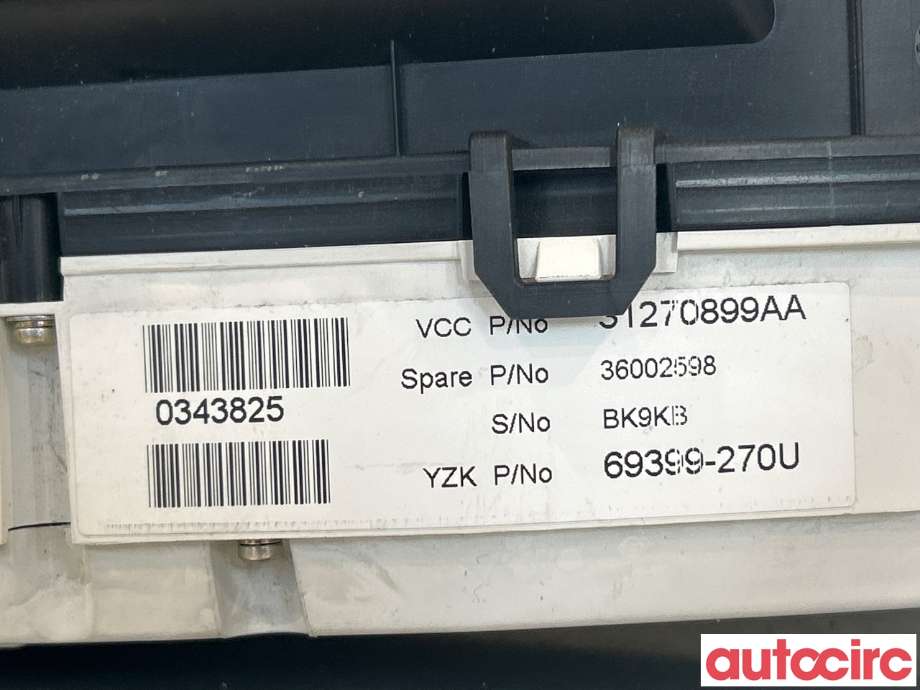 Instrumentpanel til Volvo V70 2007-2013 (Type III, Fase 1)  (VOLVO|36002598)