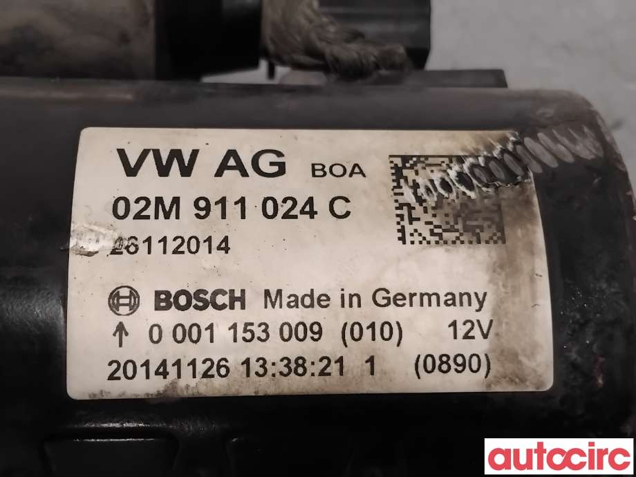 Starter diesel til VW Transporter / Caravelle 2009-2015 (Fase 2) (T5) (T5) (VOLKSWAGEN|02M911024CX|0001153009|02M911024C)