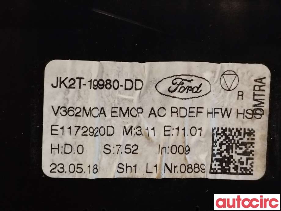 Varmeapparat betjening til Ford Transit Custom 2013-2023 (Type I)  (FORD|2473879||JK2T-19980-DD)