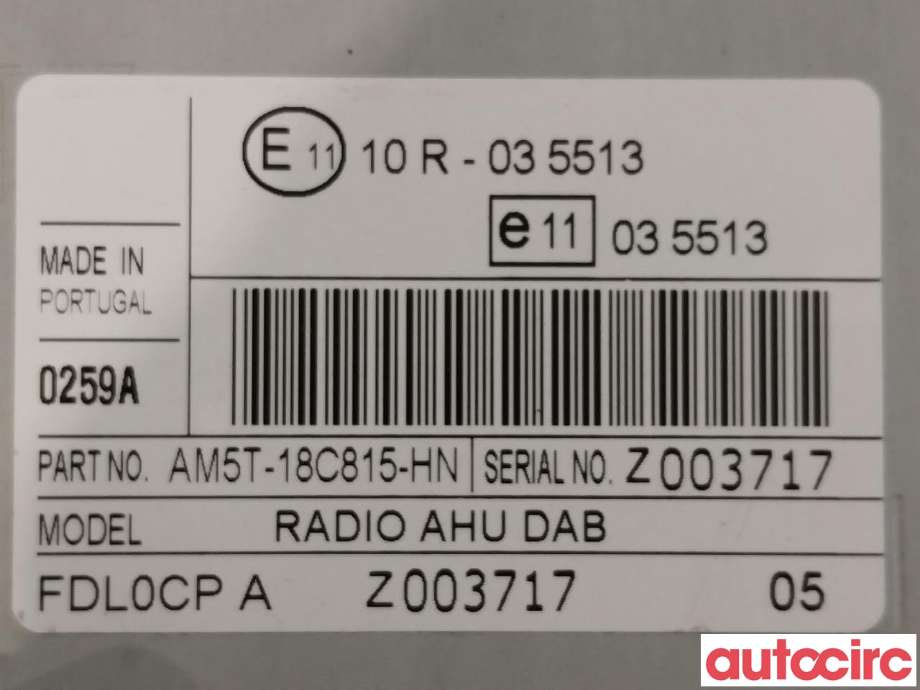 Bilstereo til Ford Fiesta 2013-2017 (Type VI, Fase 2)  (FORD|2277282||AM5T-18C815-HN)