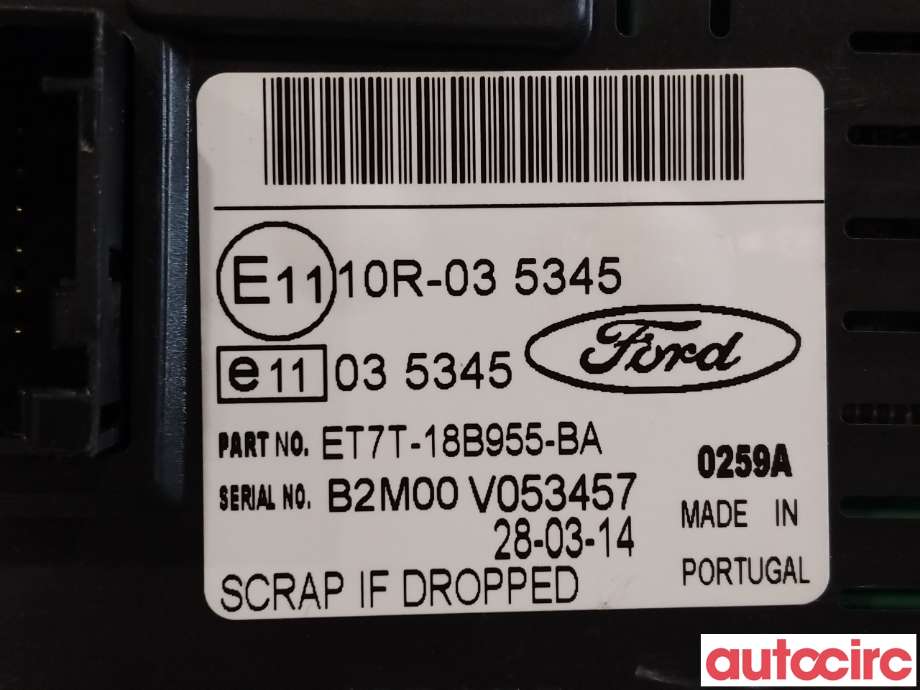 Multimedia display (MCU - Media Controller Unit) til Ford Fiesta 2013-2017 (Type VI, Fase 2)  (FORD|2017880||ET7T-18B955-BA)