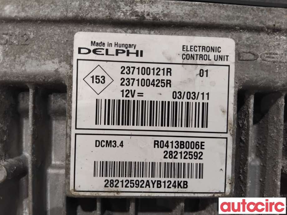 Styreenhet motor til Renault Megane 2009-2016 Type III  (RENAULT|237104316R|28212592|237100121R)