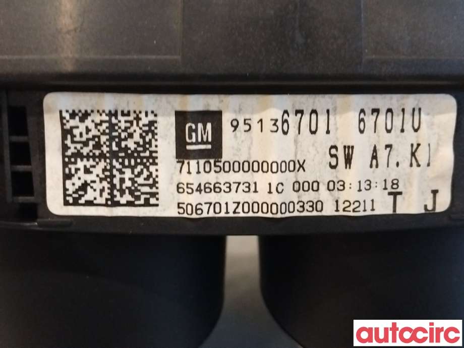 Instrumentpanel til Opel Mokka 2012-2016 (Type I, Fase 1)  (OPEL|95316676||95136701)
