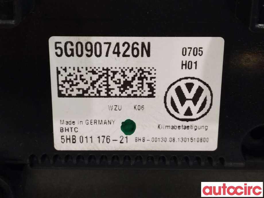 Varmeapparat betjening til VW Golf VII 2012-2017 (Fase 1)  (VOLKSWAGEN|5G0907426AN|5HB011176-21|5G0907426N)