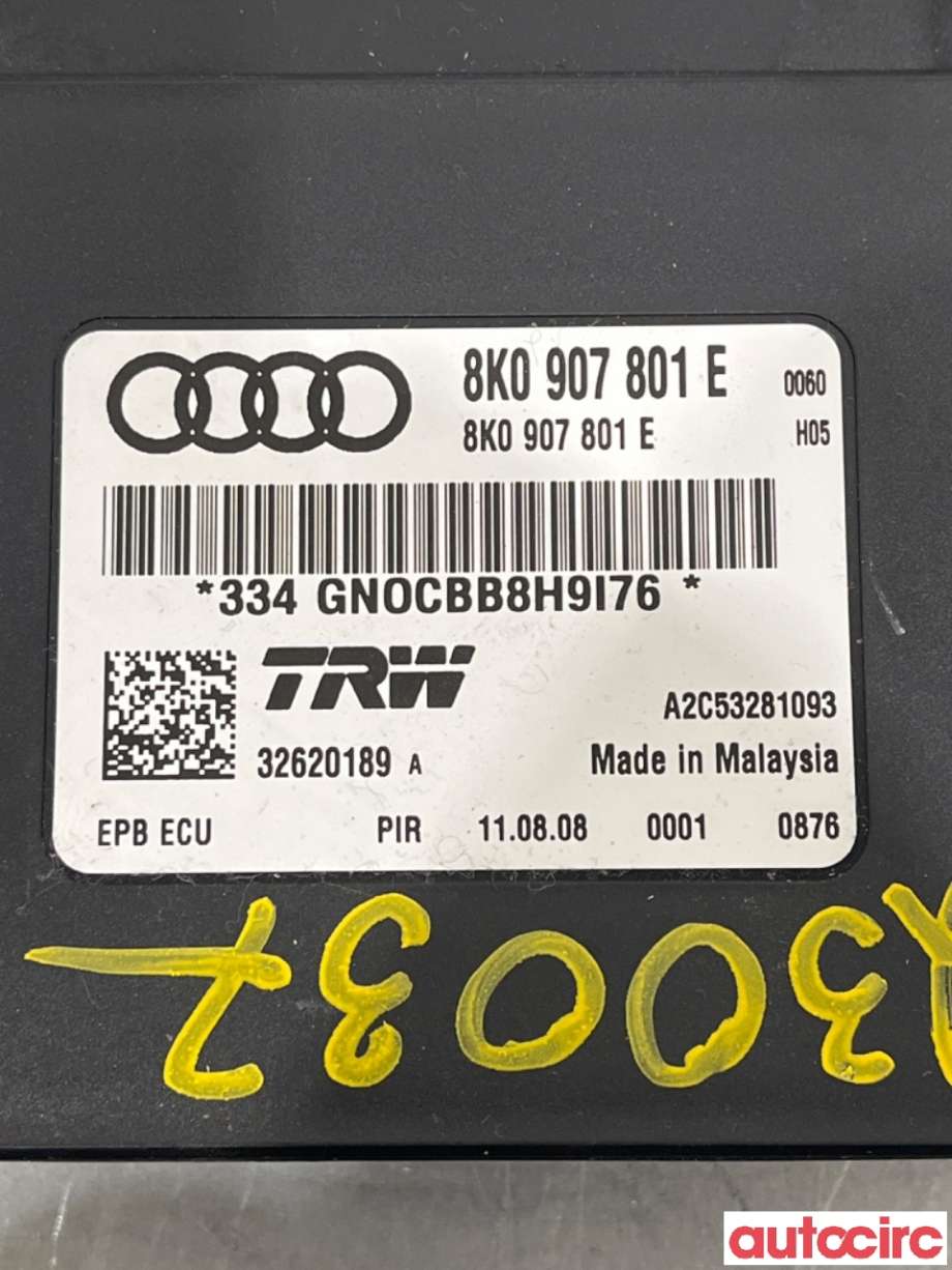 Styreenhet elektrisk parkbrems (EPB - Electric Parking Brake) til Audi A4 2007-2014 (Type IV) (B8) (B8) (AUDI|8K0907801H|A2C53281093|8K0907801E)
