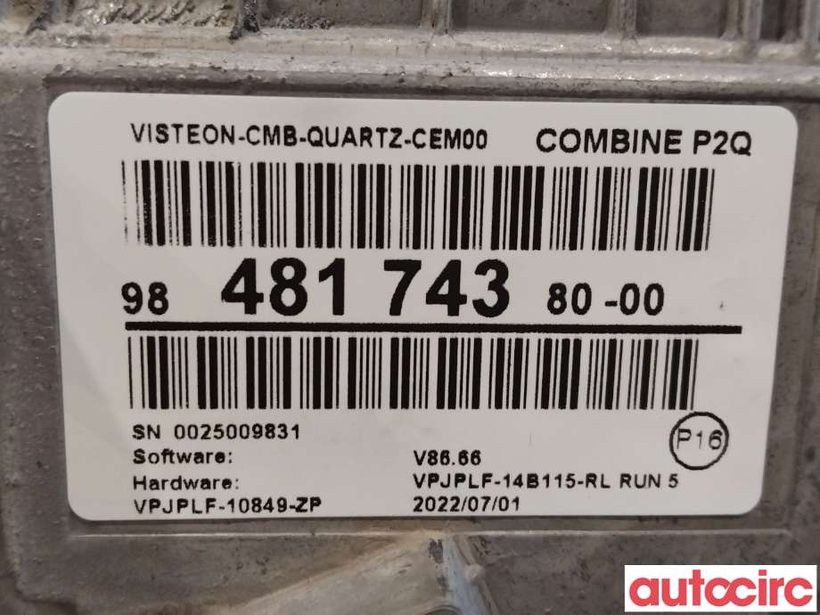 Instrumentpanel til Peugeot 2008 2019-->> (Type II)  (PEUGEOT|9848580480||9848174380)