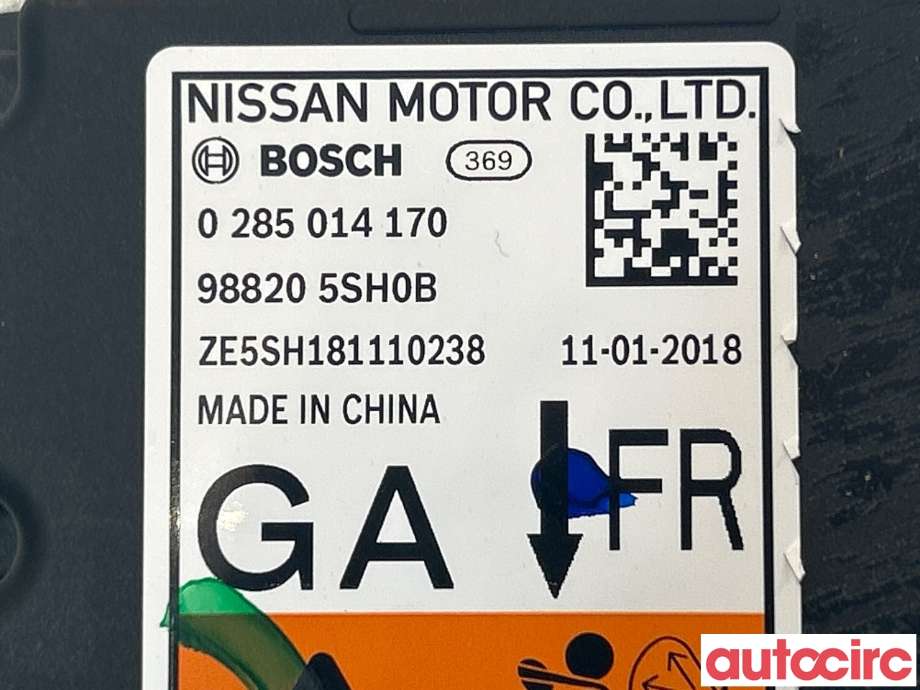 Airbag elektronikk til Nissan Leaf 2018-->> (Type II)  (NISSAN|K88205SH0B|988205SH0B)