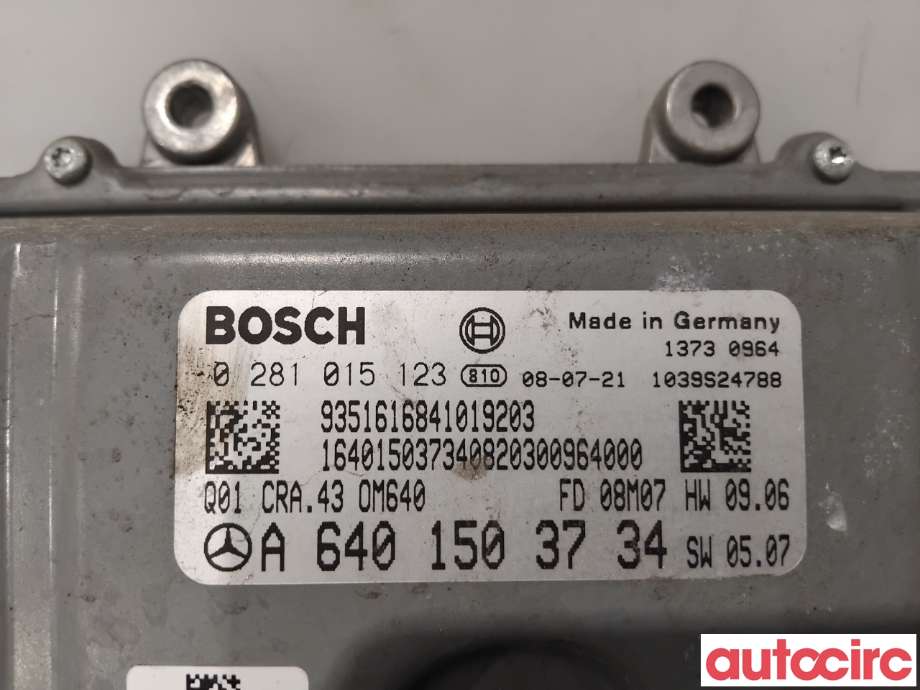 Styreenhet motor til Mercedes B-Klasse 2008-2011 (Fase 2) (W245) (W245) (MERCEDES|A6409002100|0281015123|A6401503734)