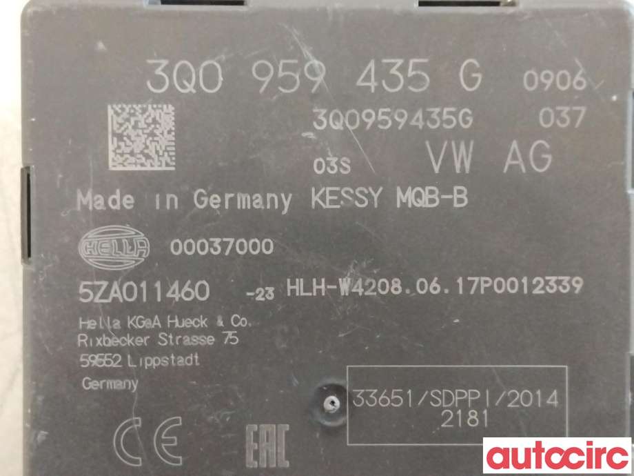 Styreenhet nøkkelfri/keyless til VW Passat 2015-2019 (Fase 1) (B8) (B8) (VOLKSWAGEN|3Q0959435Q||3Q0959435G)
