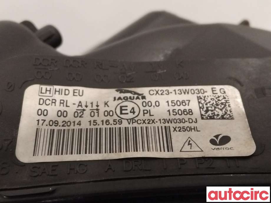 Frontlykt venstre xenon til Jaguar XF 2008-2015 (X250) (X250) (JAGUAR|CX2313W030EG|CX2313W030EH|C2Z31033)