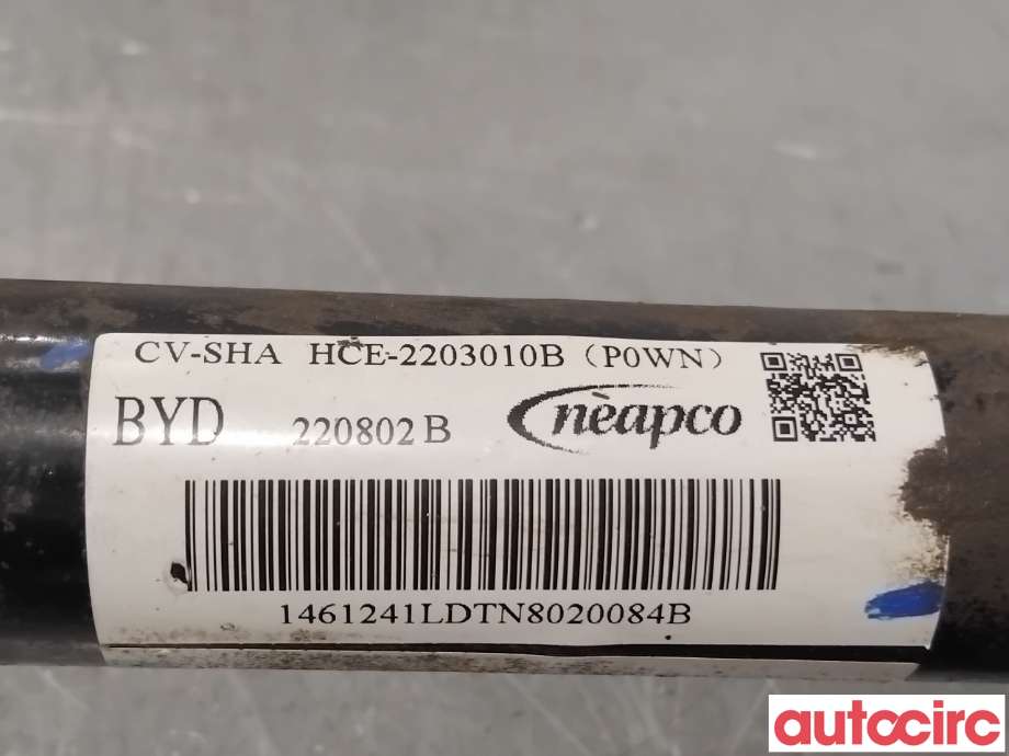 Drivaksel venstre foran, elbil til BYD T3 2020-->>  (BYD|HCE-2203010|220802B|HCE-2203010B)