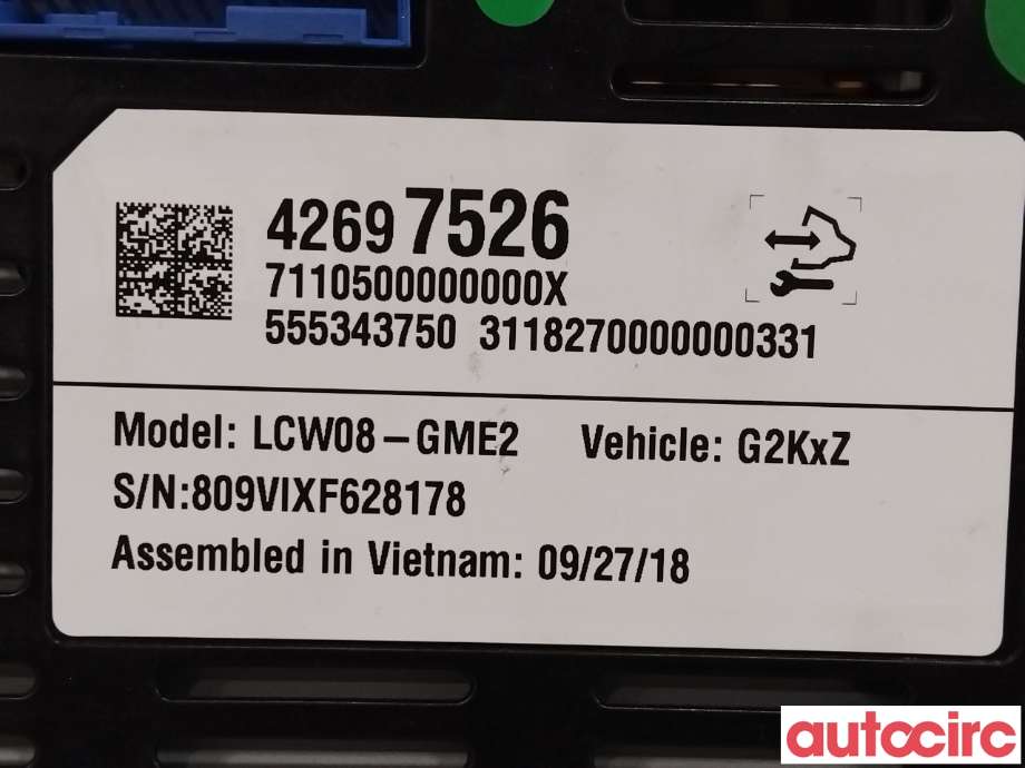 Instrumentpanel til Opel Ampera-e 2017-->> (Type II)  (OPEL|42697526|LCW08-GME2)