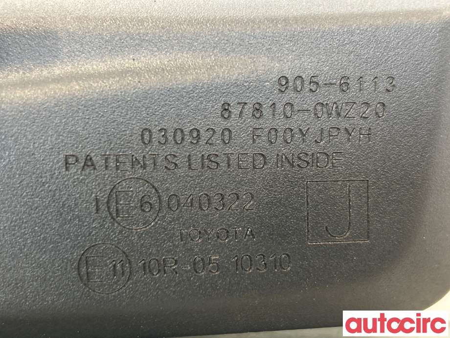 Speil innvendig til Toyota RAV4 2019-->> (Type V)  (TOYOTA|878100WZ20)