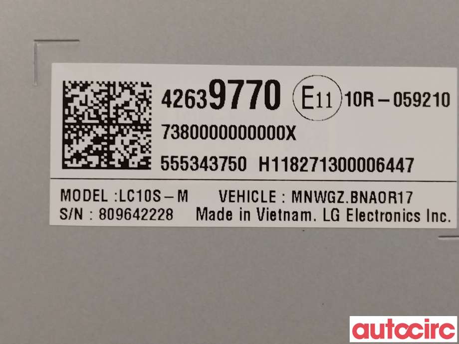 Multimedia display (MCU - Media Controller Unit) til Opel Ampera-e 2017-->> (Type II)  (OPEL|42639770|)