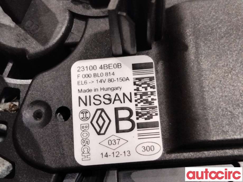 Dynamo til Nissan Qashqai 2014-2021 (Type II)  (NISSAN|231004BE0B|F000BL0814)