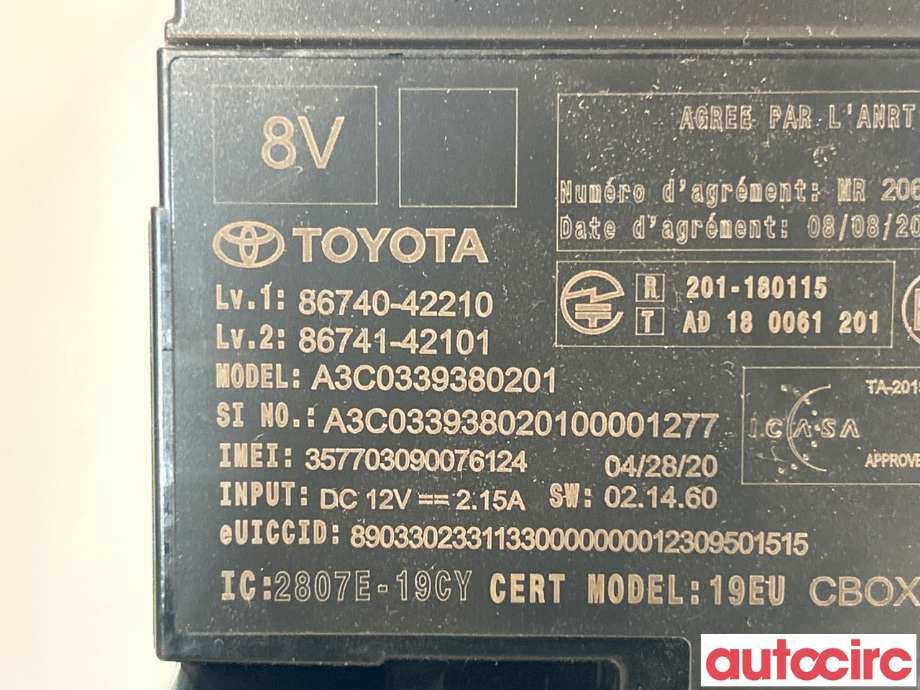 Styreenhet diverse til Toyota RAV4 2019-->> (Type V)  (TOYOTA|8674042211|8674042210)