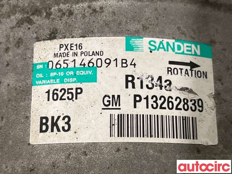 Aircondition kompressor til Opel Insignia A 2009-2014  (OPEL|95516239|PXE161625|13262839)