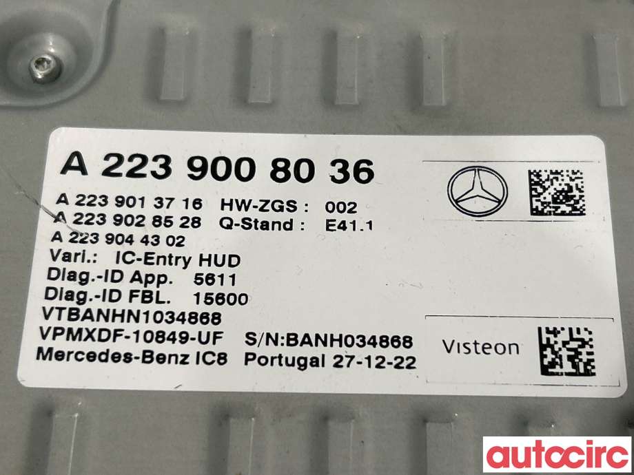 Styreenhet diverse til Mercedes EQE 2022-->>  (MERCEDES|A2239002539||A2239008036)