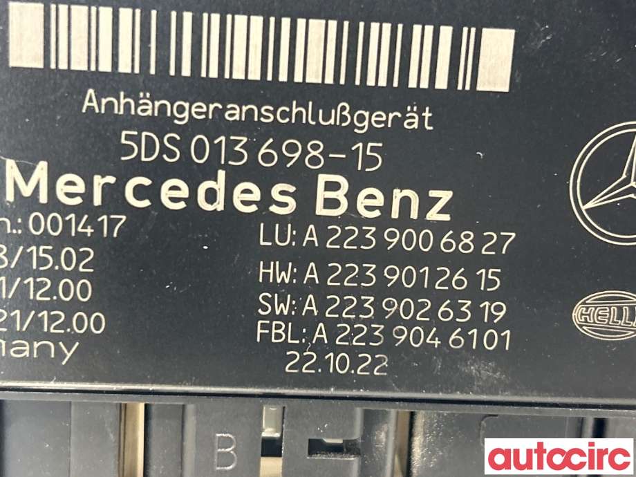 Styreenhet hengerfeste til Mercedes EQE 2022-->> (MERCEDES|A2239006827)