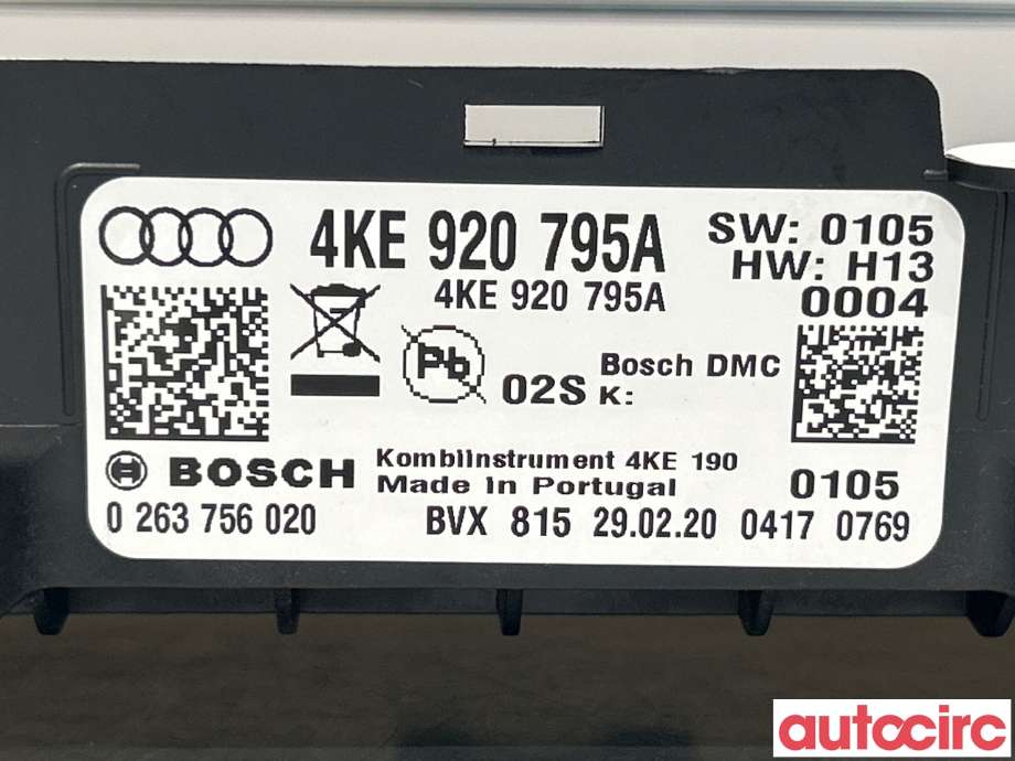 Instrumentpanel til Audi e-tron 2018-->> (AUDI|4KE920795A)