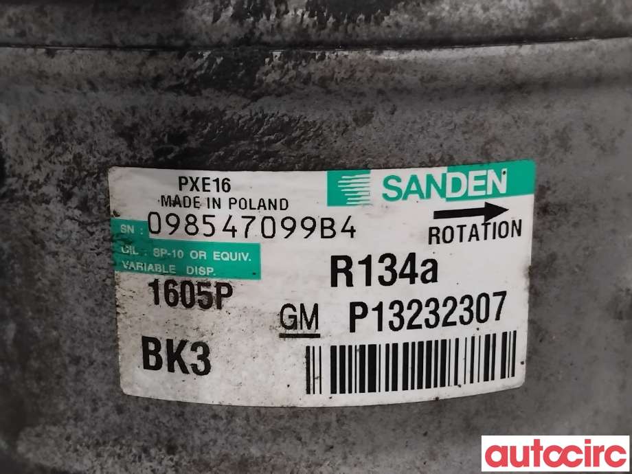 Aircondition kompressor til Opel Insignia A 2009-2014  (OPEL|95516239|PXE161605|13232307)
