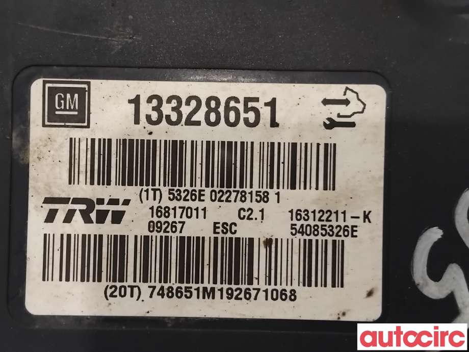 ABS sentral til Opel Insignia A 2009-2014  (OPEL|13321113|16817011|22757652)
