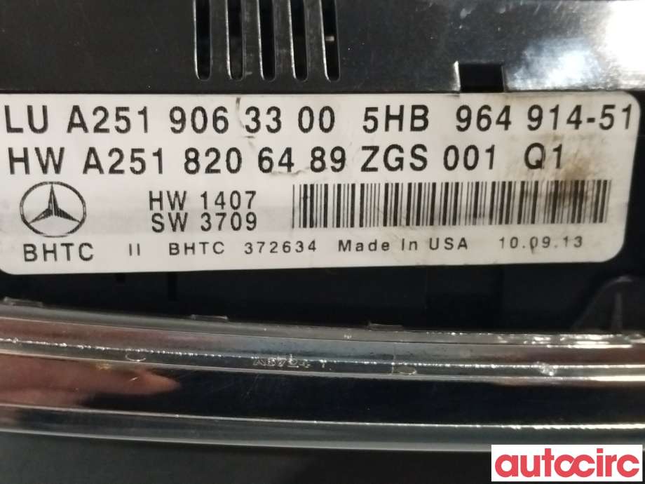 Varmeapparat betjening til Mercedes R-Klasse 2006-2013 (W251) (W251) (MERCEDES|A2518209789||A2519063300)