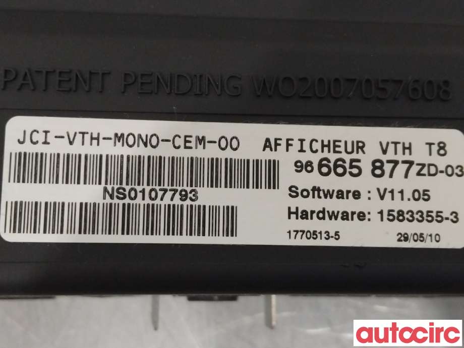 Instrumentpanel til Peugeot 5008 2010-2017 (Type I)  (PEUGEOT|96665877ZD|)