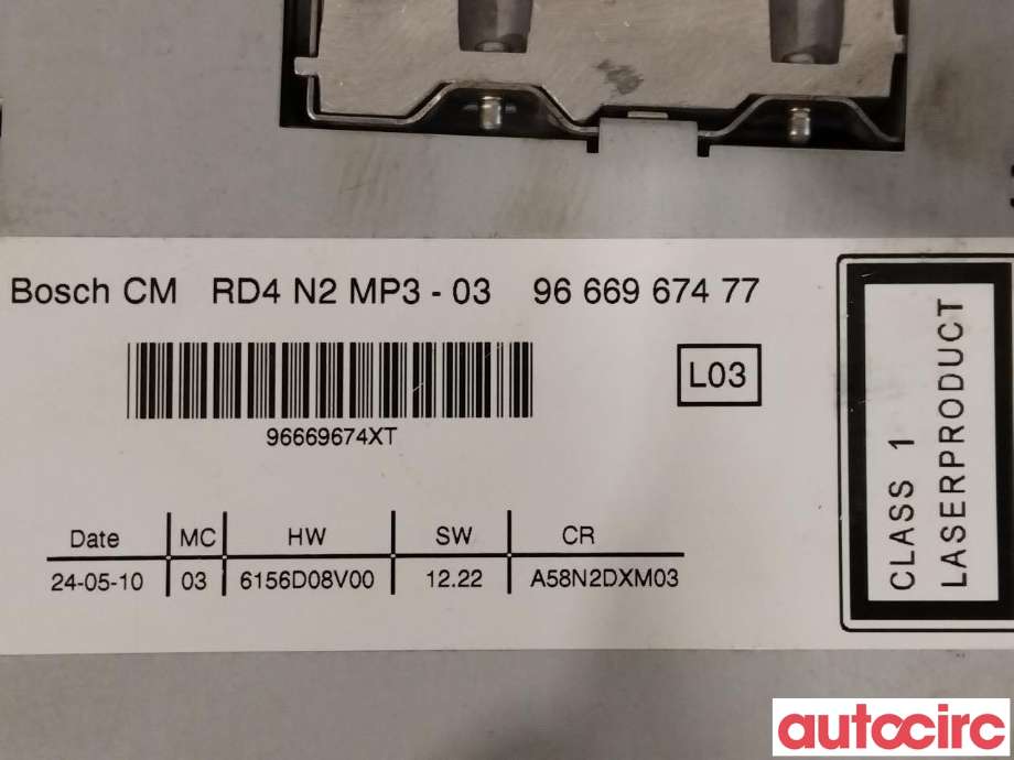 Bilstereo til Peugeot 5008 2010-2017 (Type I)  (PEUGEOT|6579NV||9666967477)