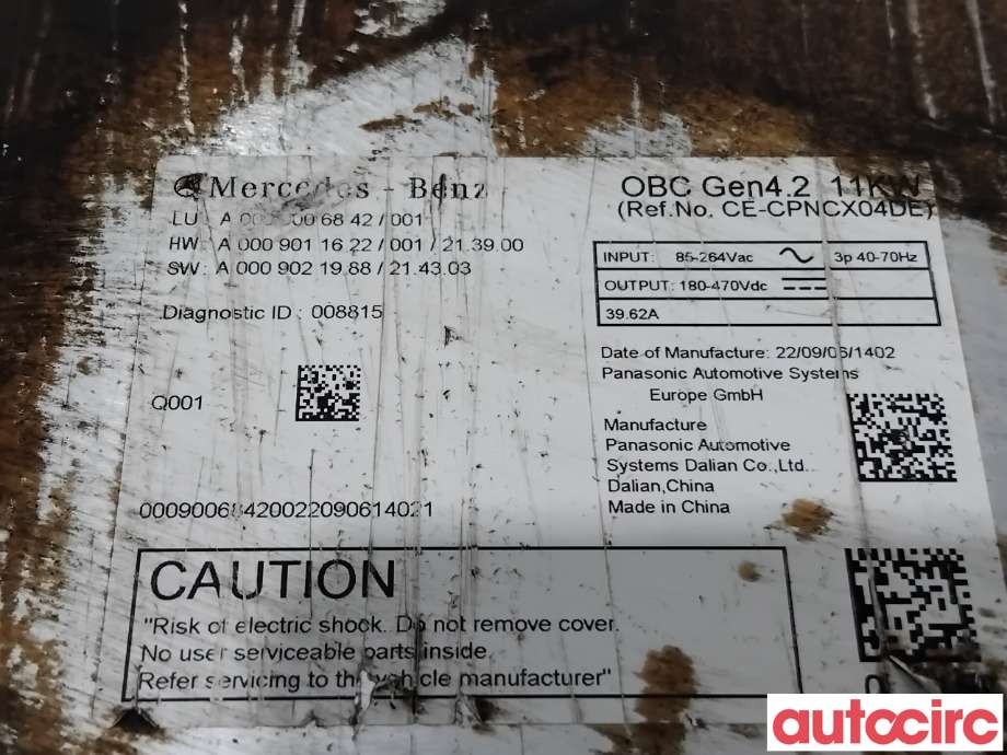 Batterilader (OBC - On Board Charger) til Mercedes EQE 2022-->>  (MERCEDES|A0009006842||A0009007142)
