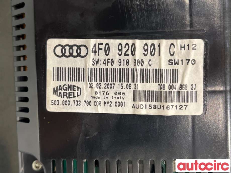 Instrumentpanel til Audi A6 2005-2008 (Type III, Fase 1) (C6) (C6) (AUDI|4F0920901G||4F0920901C)