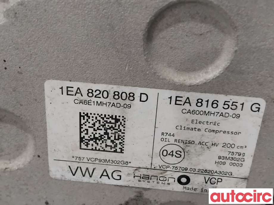 Aircondition kompressor til VW ID.4 2020-->>  (VOLKSWAGEN|1EA820808C|1EA816551G|1EA820808H)