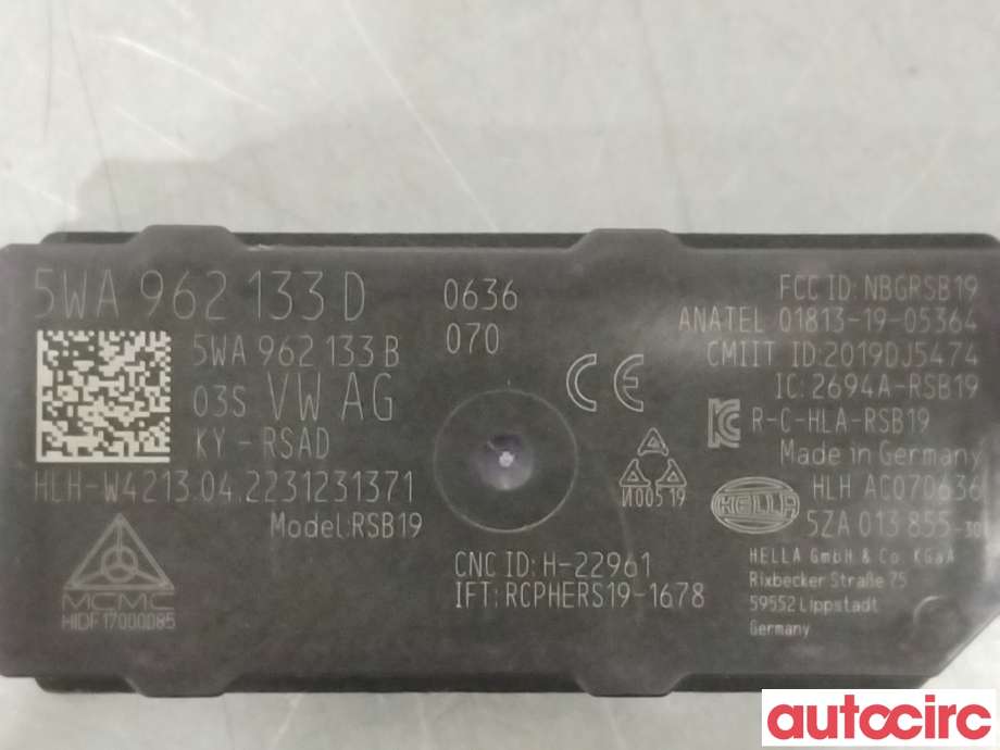 Styreenhet nøkkelfri/keyless til VW ID.4 2020-->>  (VOLKSWAGEN|5WA962133D|)