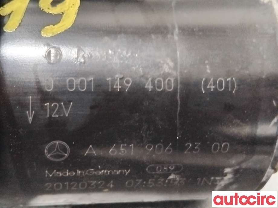 Starter diesel til Mercedes C-Klasse 2011-2014 (Fase 2) (W204) (W204) (MERCEDES|A6519062800|0001149400|A6519062300)