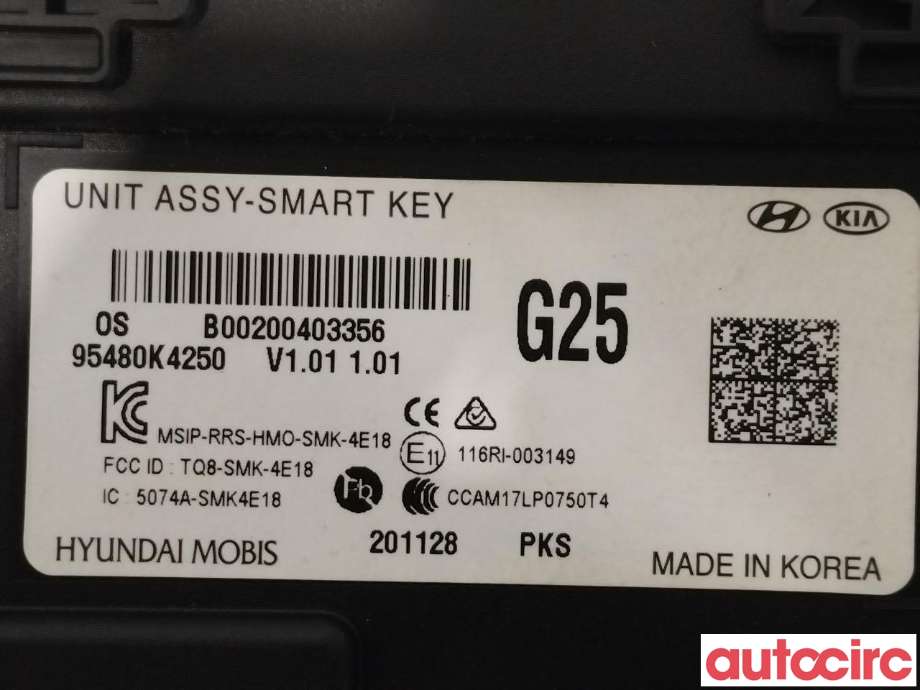 Styreenhet nøkkelfri/keyless til Hyundai Kona 2021-2023 (Type I, Fase 2)  (HYUNDAI|95480K4250|95480-K4250)