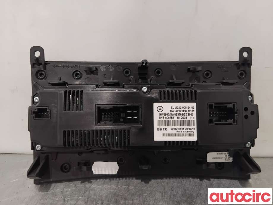 Varmeapparat betjening til Mercedes E-Klasse 2009-2013 (Fase 1) (W212) (W212) (MERCEDES|A2129008908|5HB009355-49|A2129006627)