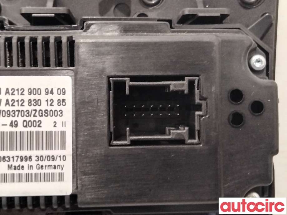 Varmeapparat betjening til Mercedes E-Klasse 2009-2013 (Fase 1) (W212) (W212) (MERCEDES|A2129008908|5HB009355-49|A2129006627)