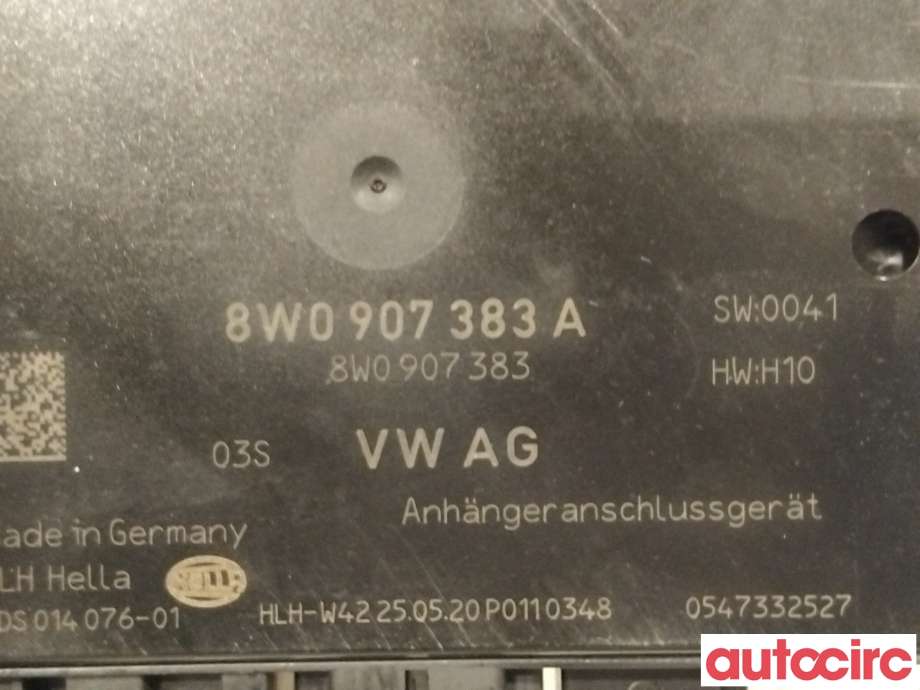 Styreenhet hengerfeste til Audi e-tron 2018-->>  (AUDI|8W0907383A)